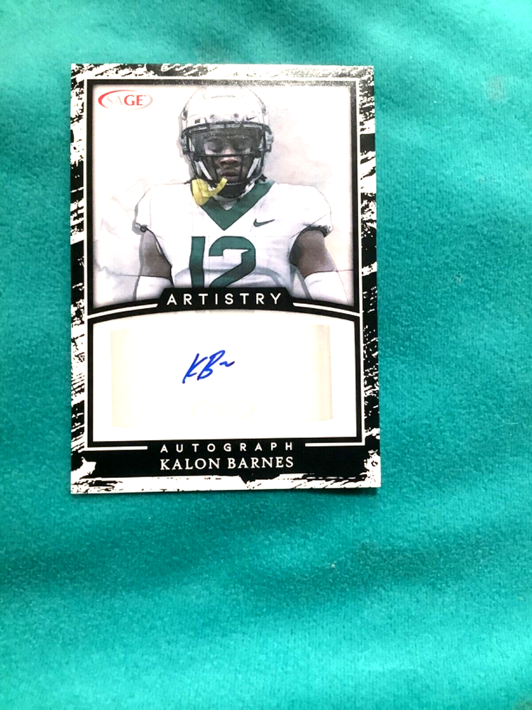 2022 Sage Artistry Kalon Barnes Autograph Card Collectible Memorabilia Rookie Edition