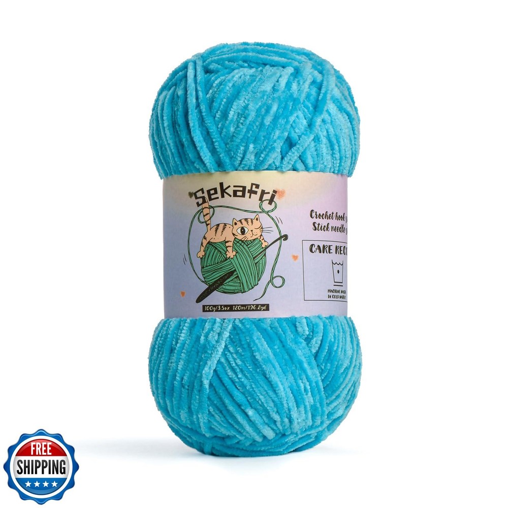 Soft Fuzzy Chenille Yarn for Amigurumi and DIY Craft Projects