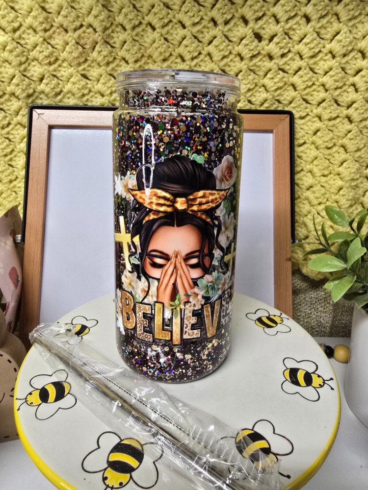 20oz Custom Believe Snow Globe Insulated Tumbler