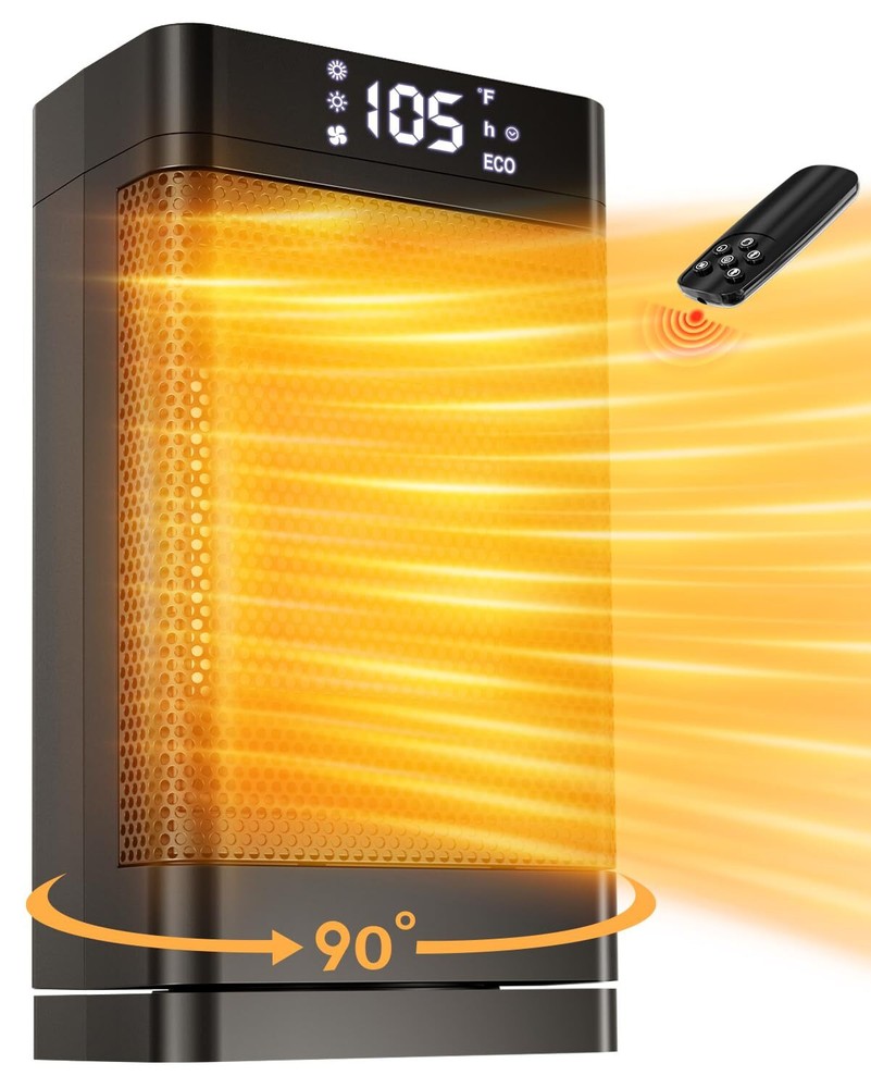 Space Heater 105°F /1500W Portable indoor Electric Heaters,12 PTC Ceramic Rap...