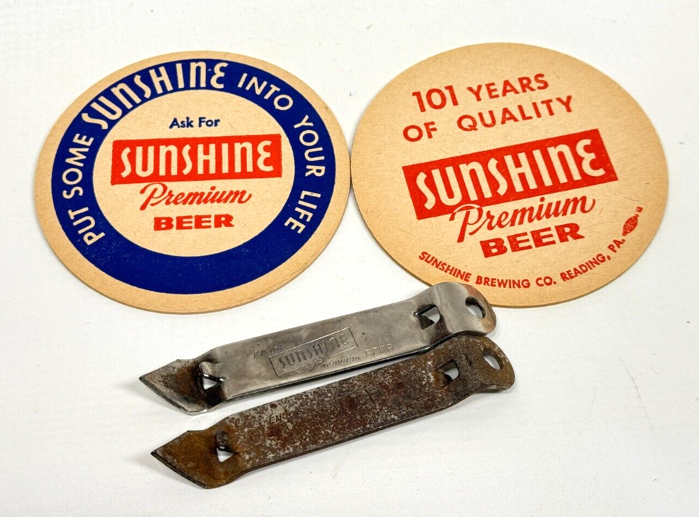 Vintage Sunshine Beer Bottle Openers & Coasters