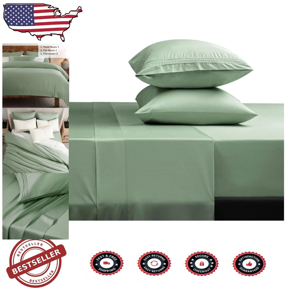Cozy Hypoallergenic Queen Sheet Set - 1800 TC Microfiber with Stylish Embroidery