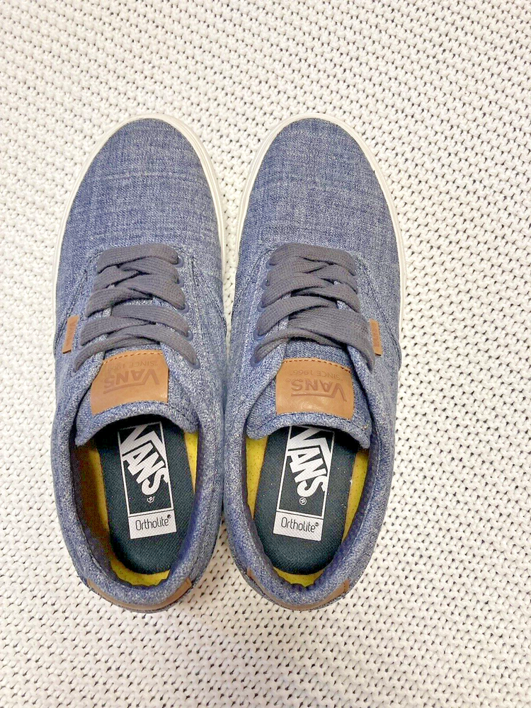 Vans Off The Wall Deluxe Ortholite Denim Deluxe Comfort Mens Shoes Size 8.5 EUC