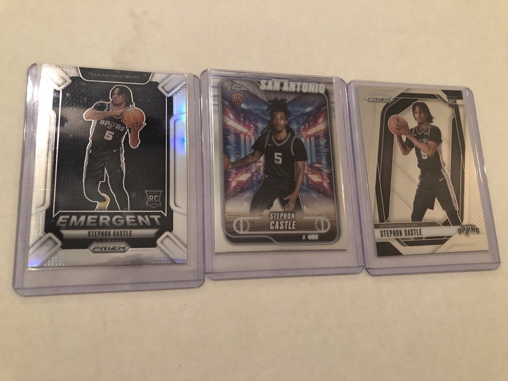 Lot of 3 Stephon Castle Basketball NBA Cards San Antonio Spurs