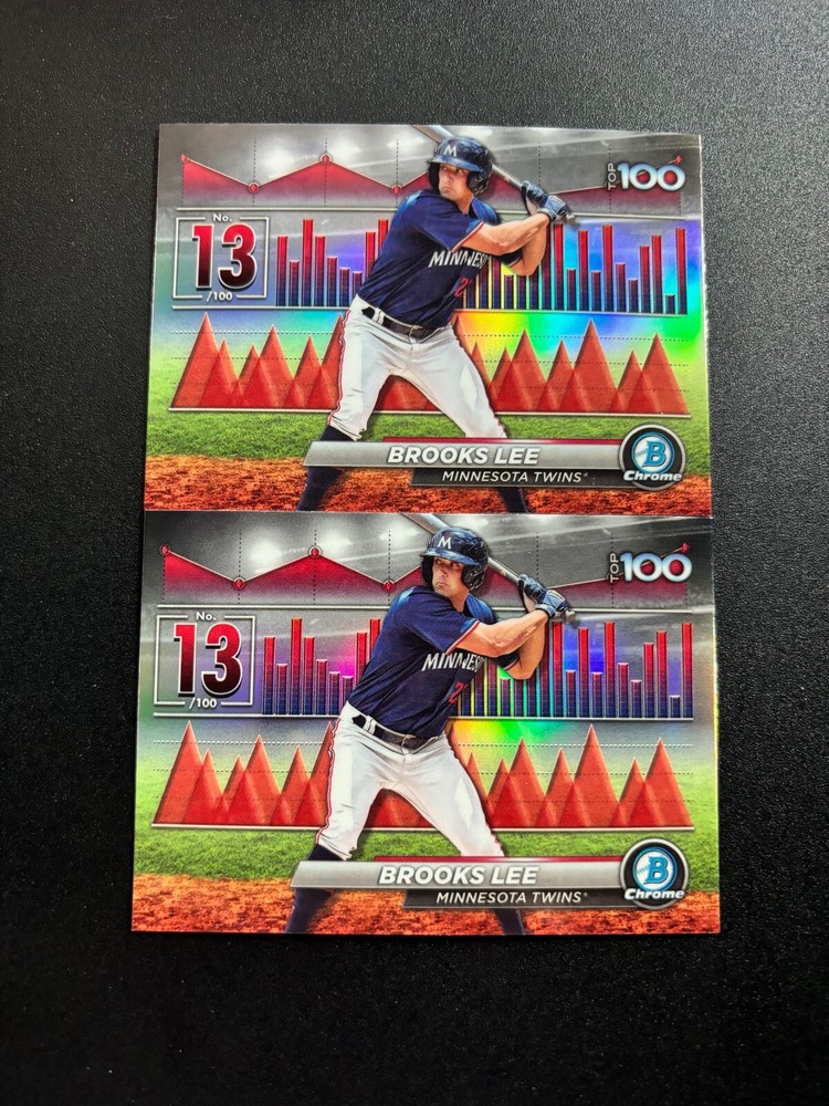 2024 Bowman Chrome Brooks Lee Lot (2) Scouts Top 100 Prospect #BTP-13 Twins RC