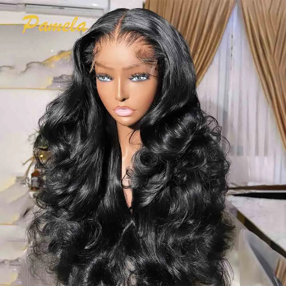 Loose Wave HD Transparent Lace Front Glueless Human Hair Wig Pre Plucked Remy