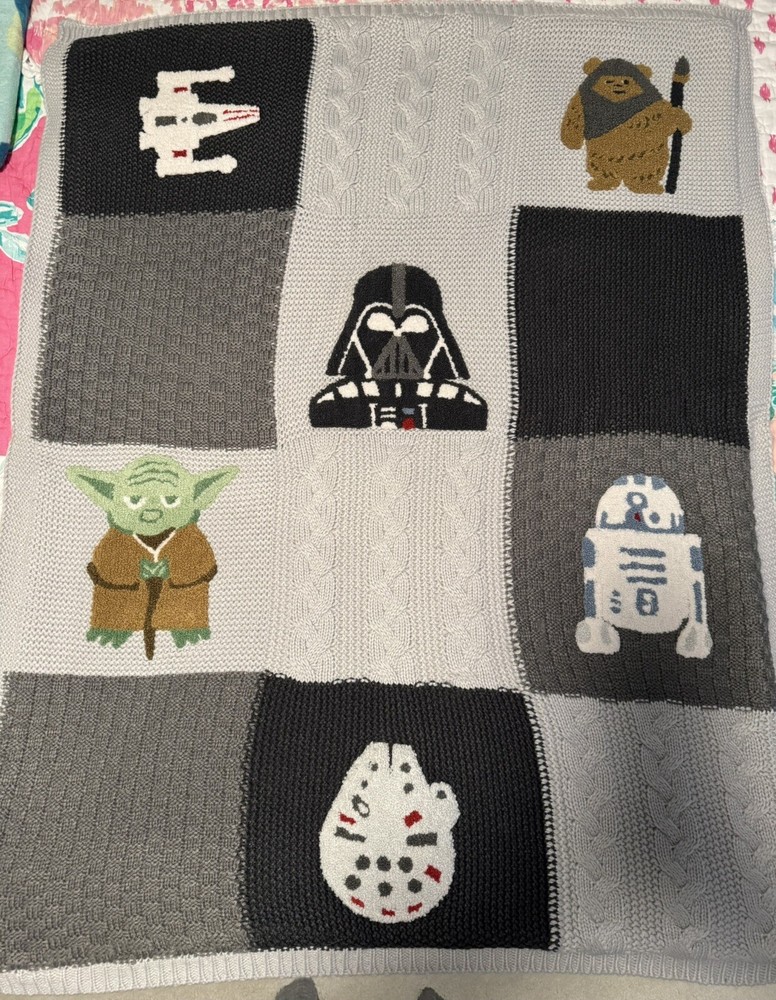 New Pottery Barn Kids Star Wars Patchwork Baby Blanket