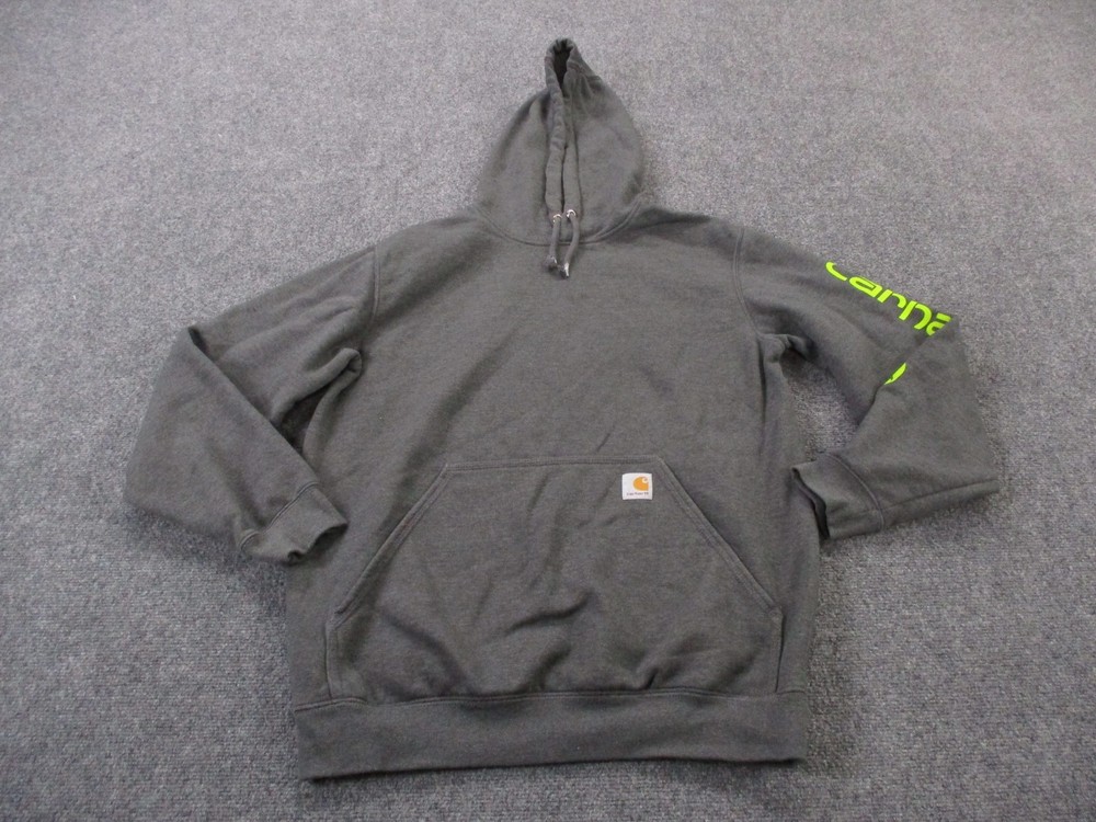 Carhartt Hoodie Sweatshirt Men M Pullover Loose Workwear Outdoor Spellout Logo