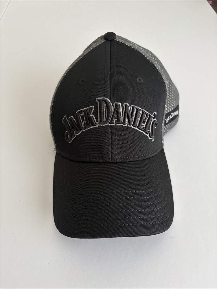 Jack Daniels Mens Black Embroidered Gray Mesh Back Baseball Cap-image