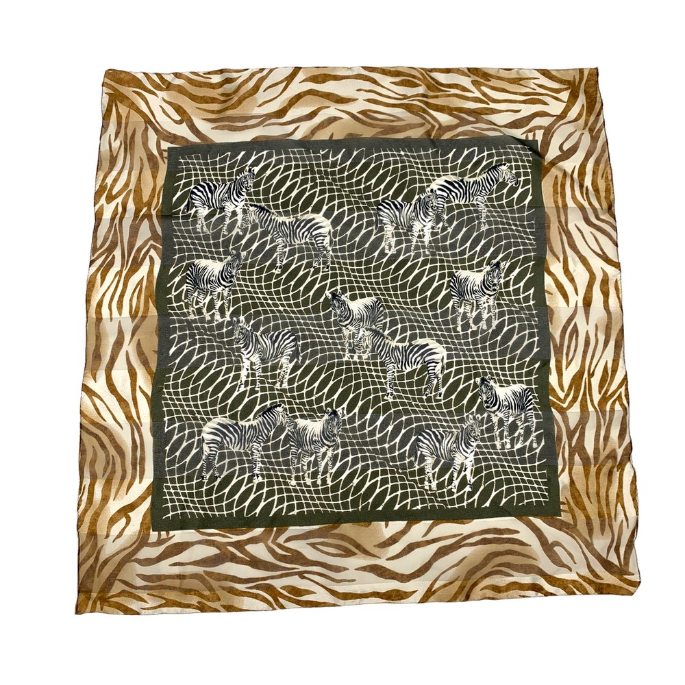 Zebra Animal Print Square Scarf by Symphony Scarfs Made in Italy