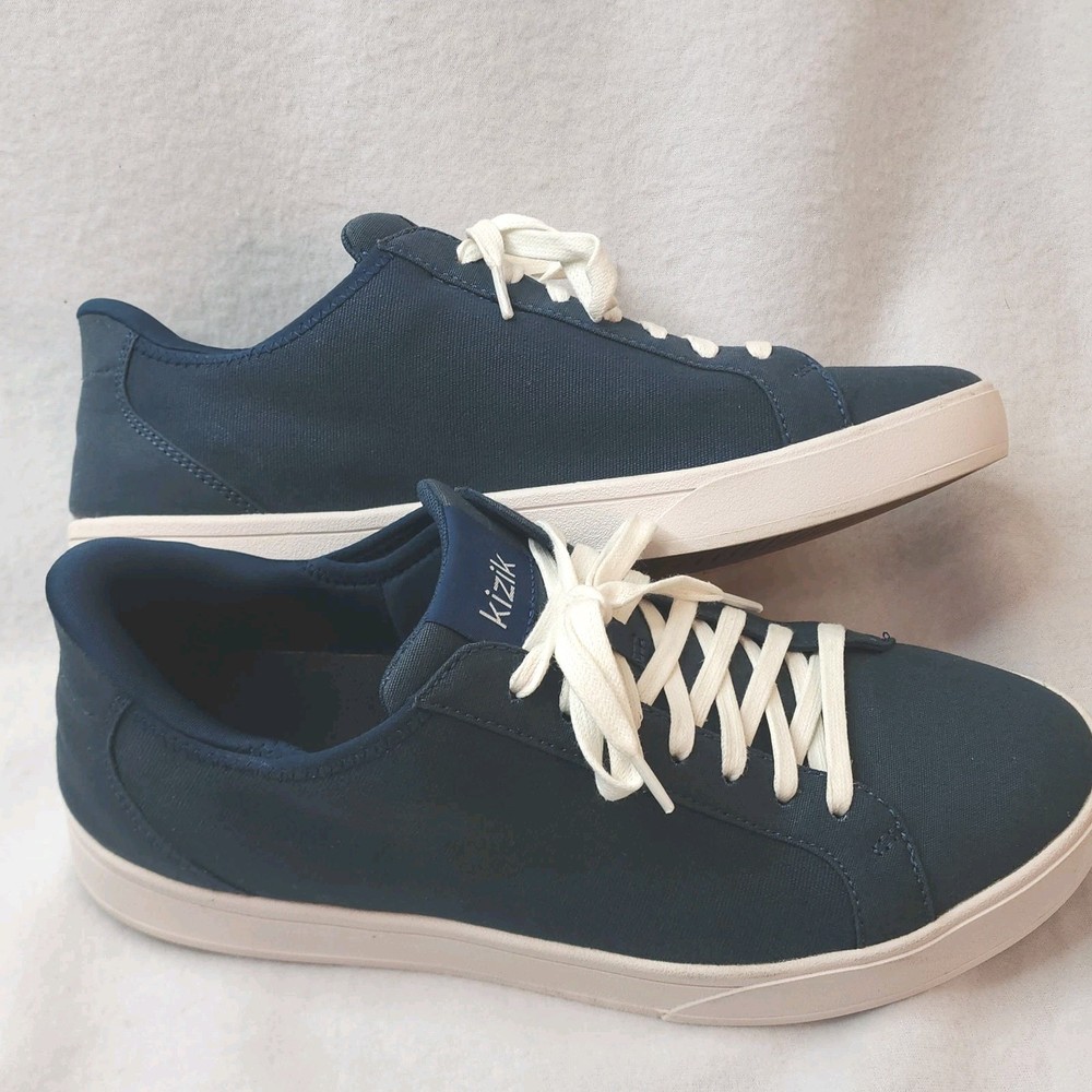 Kizik Mens Hands-Free Slip-On Canvas Shoes in Blue Size 9.5 Wide
