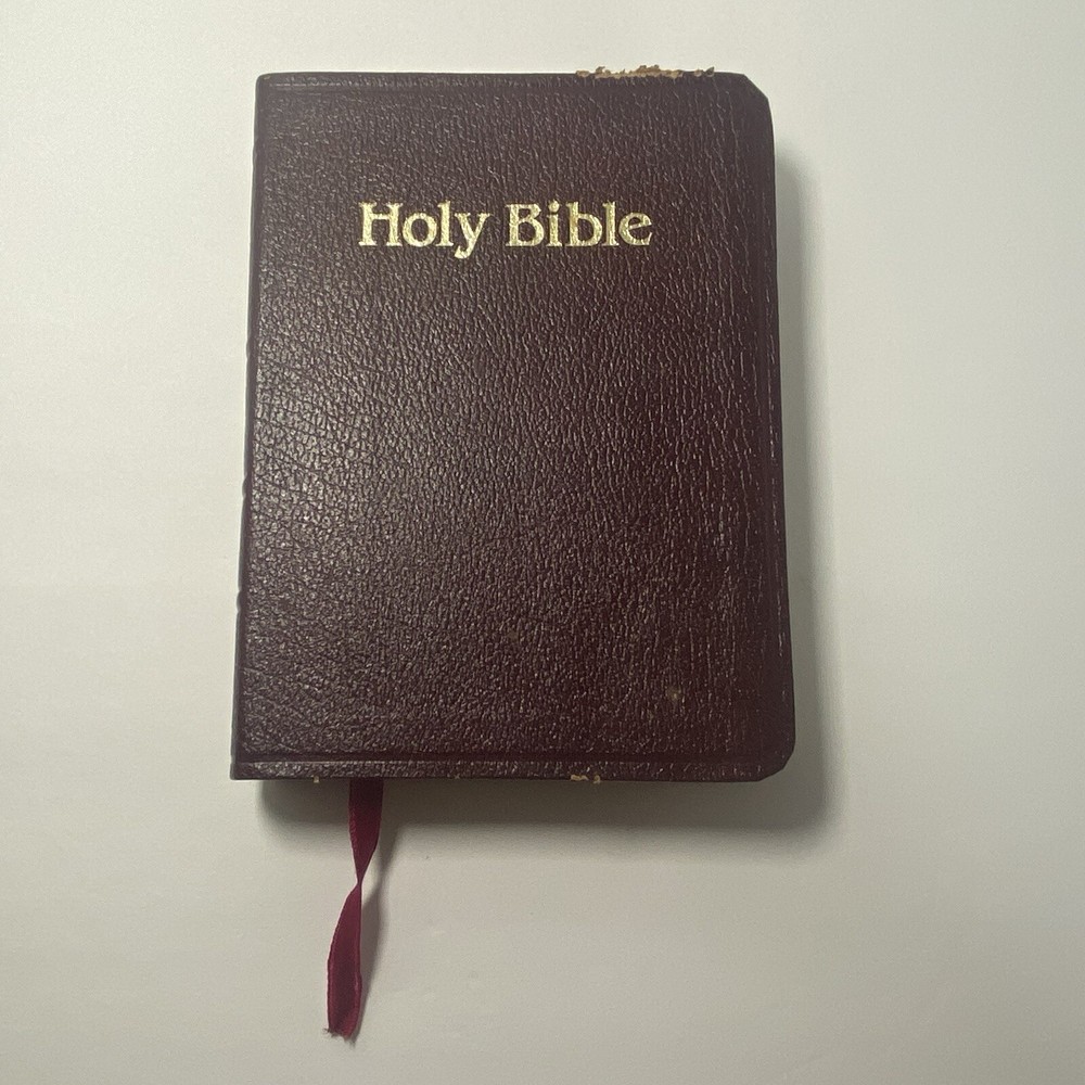 Vintage Burgundy Genuine Leather Bible - New King James Version