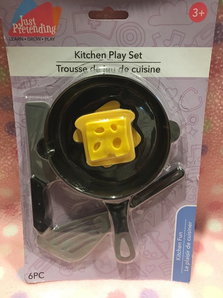 KITCHEN FOOD PRETEND PLAY GRILLED CHEESE PAN COOKING SET #6 FUN! NEW!