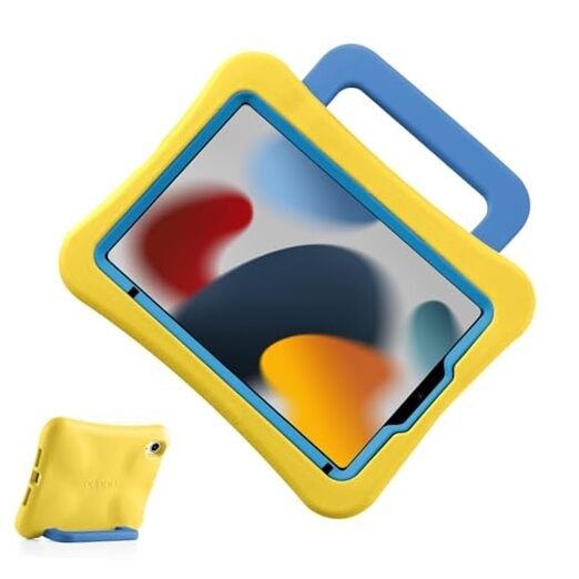 10.2-inch iPad 7th/8th/9th Gen Kids Case Lightweight Heavy-Duty Yellow