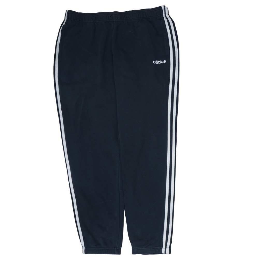 Adidas Mens Joggers Navy Blue Essentials Three Stripe Elastic Waist Tapered XXL
