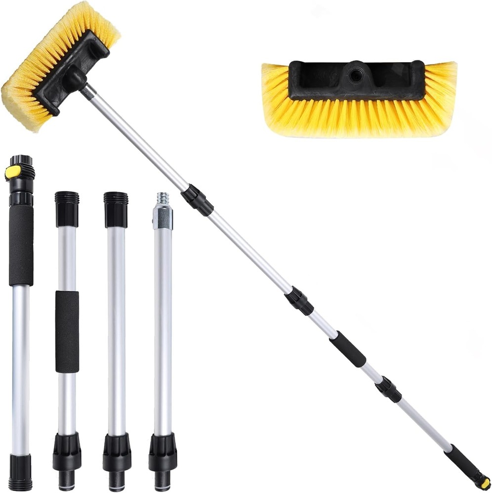 70-inch long-handled car wash brush with 12-inch soft-bristle brush head