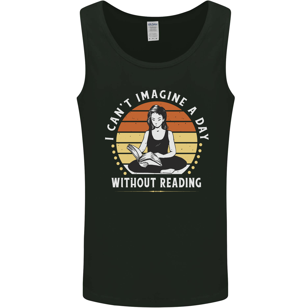 Imagine a Day Without Reading Bookworm Mens Vest Tank Top