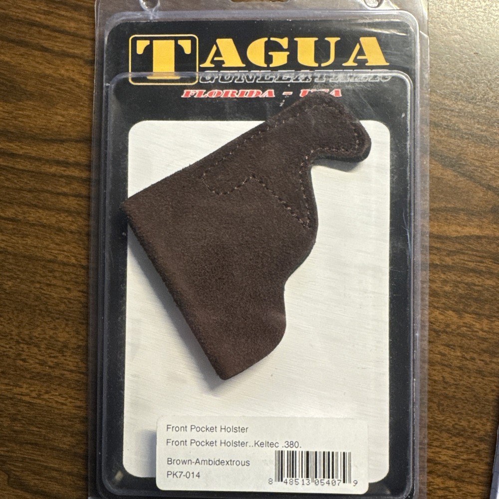 Tagua Brown Leather Ambidextrous Front Pocket Holster for Kel-Tec 380