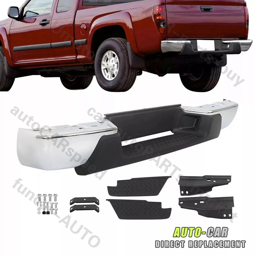 Chrome Rear Steel Bumper For 2004-2007 Chevy Colorado GMC Canyon Pickup