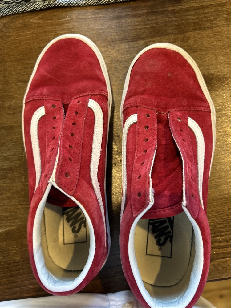 Velvet Red Vans Sneakers Size 6 Mens Casual Shoes