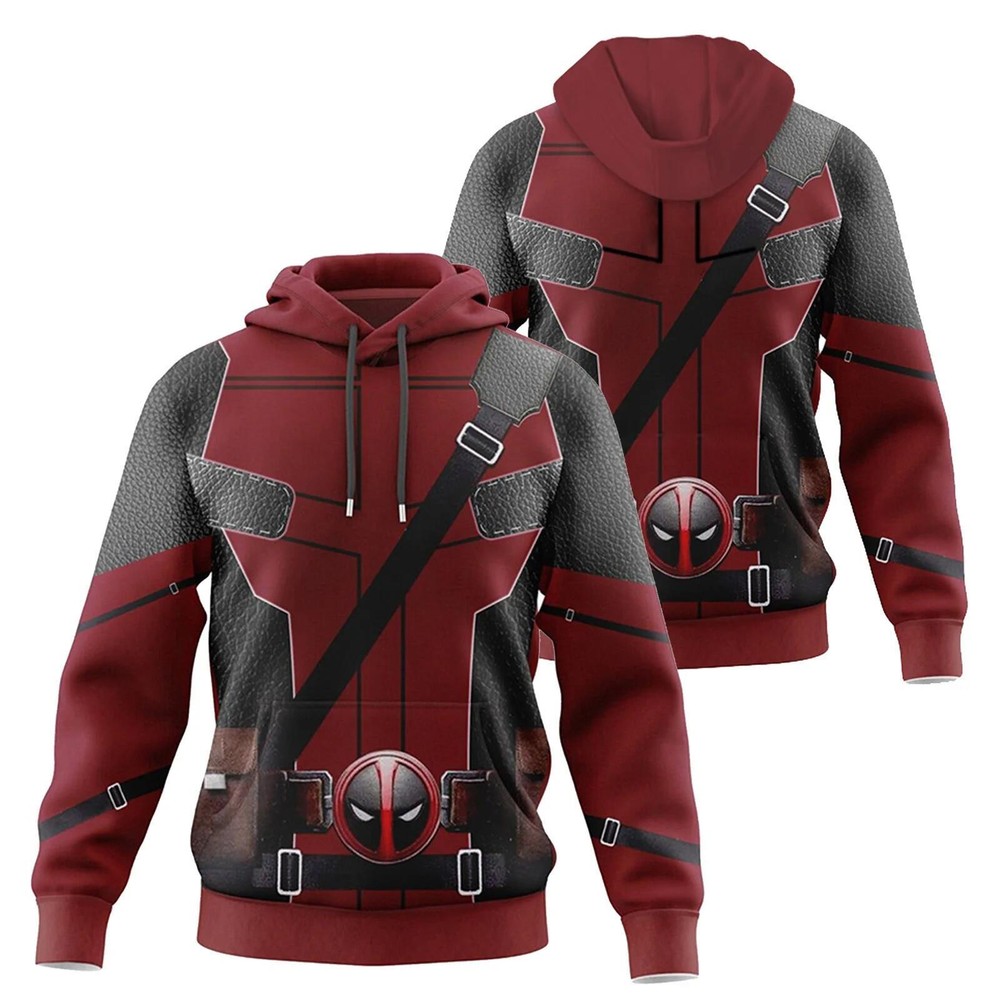 BG Deadpool 3D Print Pullover Hoodie with Full Printed Design