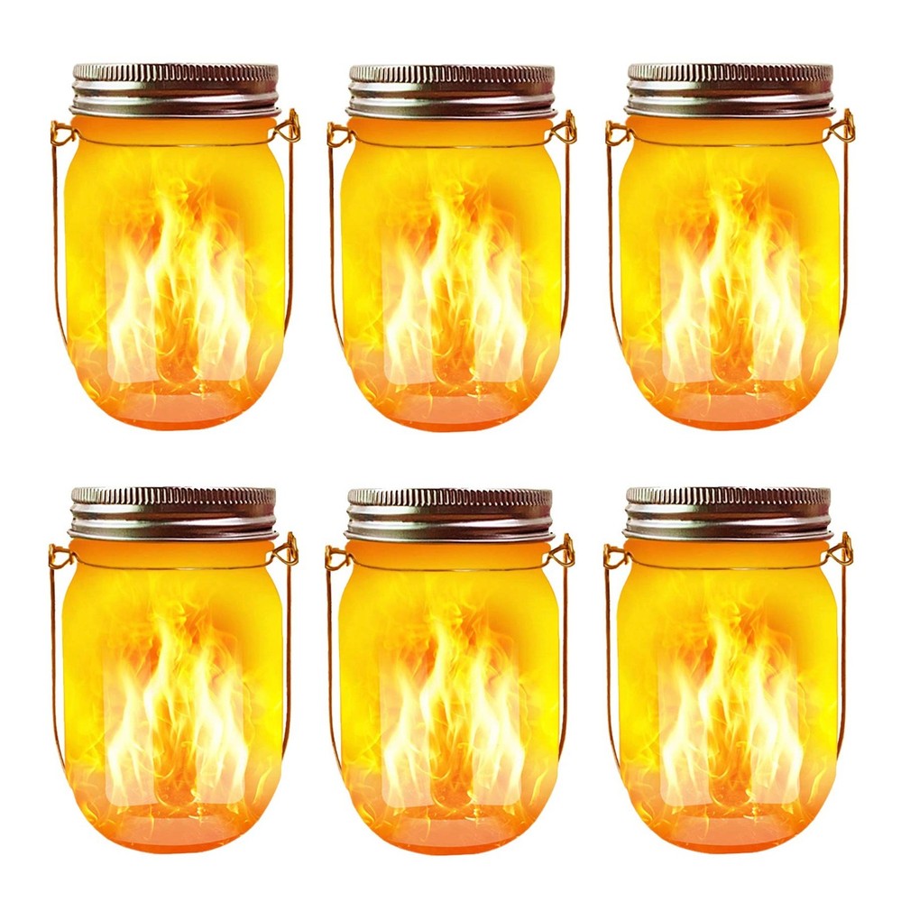 Solar Flicker Torch Lights, 6 Pack Waterproof Dancing Flicker Lanterns Lights...