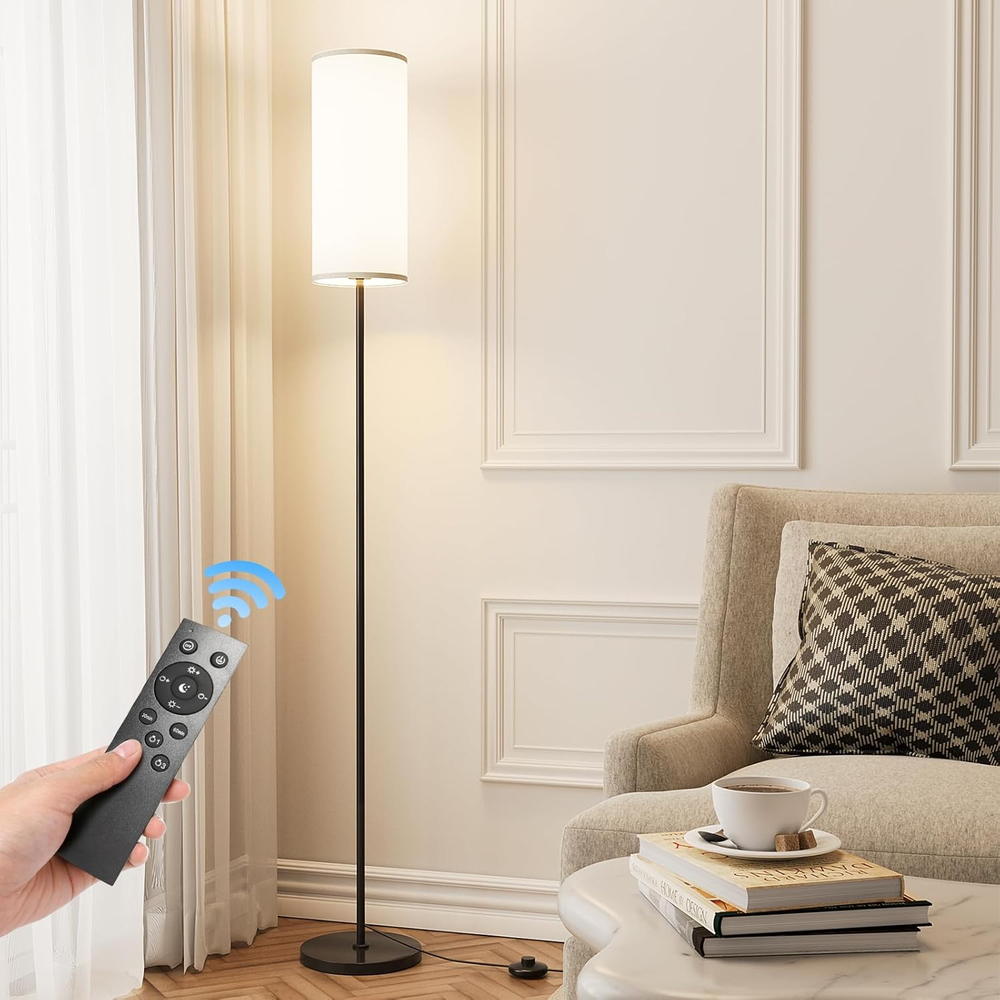 Modern LED Floor Lamp with Remote - Stepless Dimming for Living Room