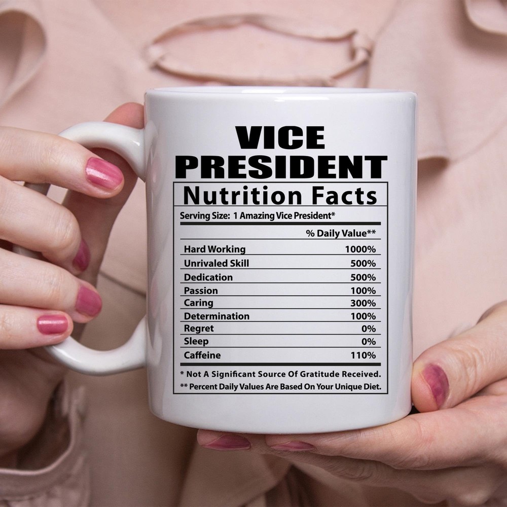 Funny VP Nutrition Facts Coffee Mug for White Coffee Lovers  