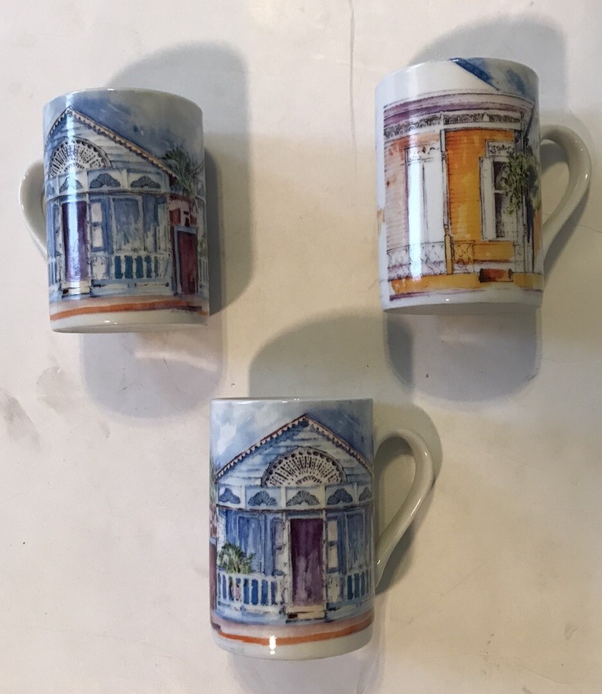 Puerta  Plata Ceramic Coffee Mugs Set Of Three 10 Oz. &&&