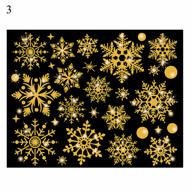 Festive Glitter Snowflake Electrostatic Christmas Wall Sticker-image