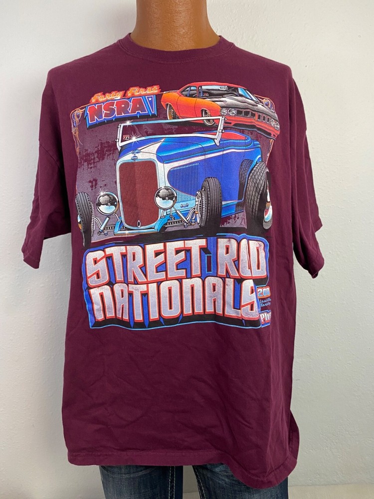 National Street Rod Association NSRA 2010 Nationals Front & Back Car T Shirt XL