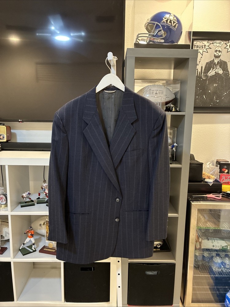 *RARE* Vintage 90s Luxury Christian Dior Designer Navy Striped Blazer Suit Coat