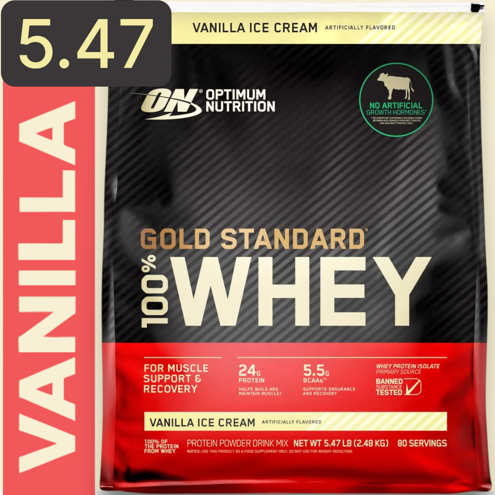 Optimum Nutrition Gold Standard 100% Whey Protein Vanilla Ice Cream 5.47 80Srvgs
