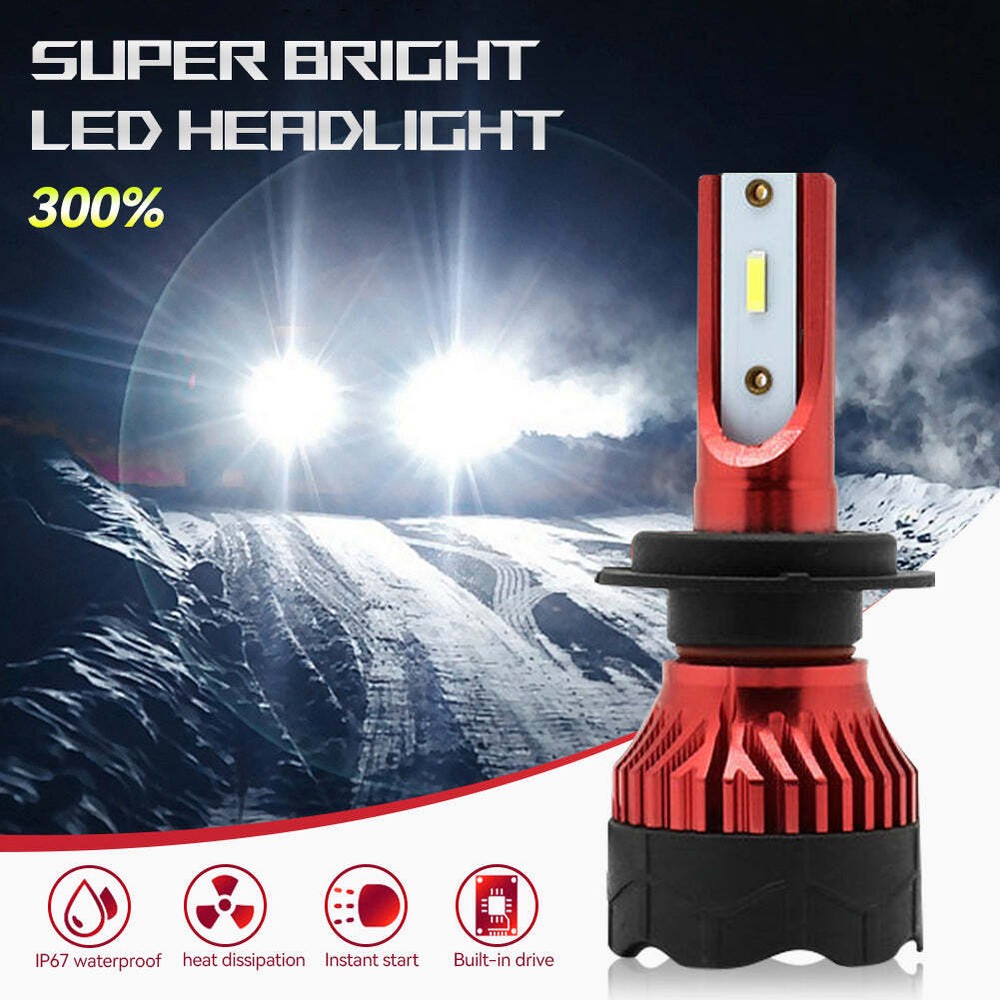 60W LED Auto Car Headlight Lamp Beam Bulbs 10000LM 6000K Automobile Bulb White