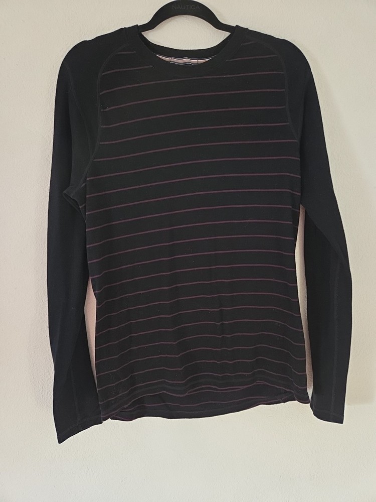 Womens Smartwool Black And Purple Mernio Wool Base Layer Long Sleeve Sz M