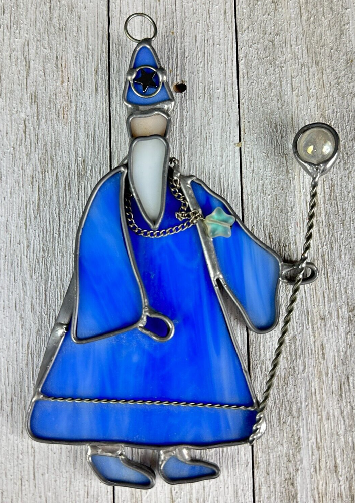 Vintage Wizard Suncatcher Stained Slag Glass Staff Stave Sceptre UNUSUAL  Magic