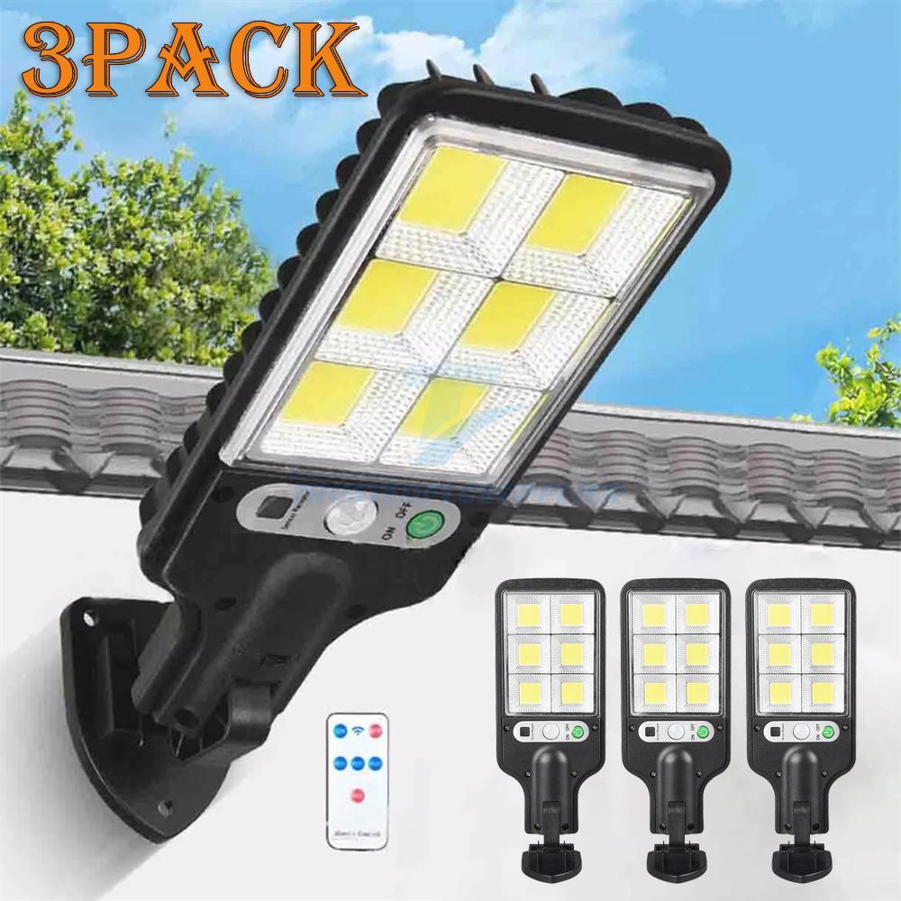 3Pcs Outdoor Solar Wall Light LED Motion Sensor Bright Flood Street Lamp 3 Modes