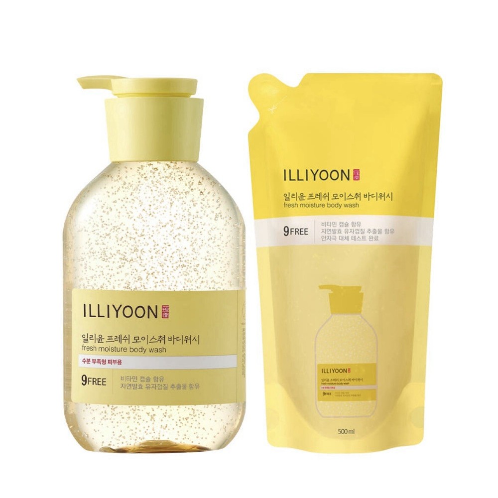 Illiyoon Fresh Moisture Body Wash 500ml+ Refill 500ml Set For Dry Skin Vitamin