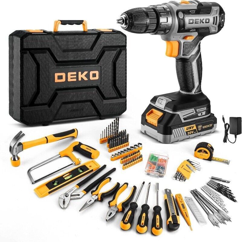 Cordless Drill Tool Kit Set 20V Power Box W/ Battery Electric Drils Driver New