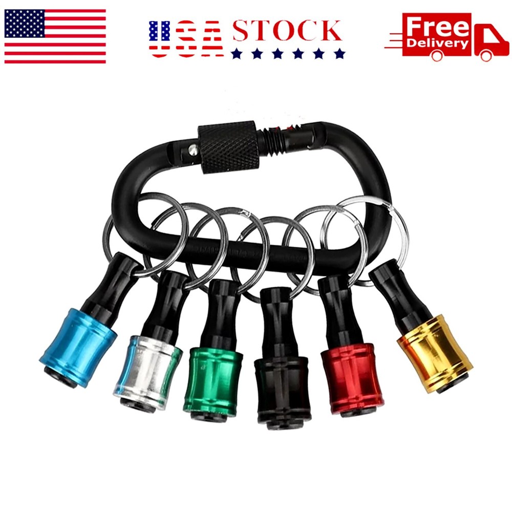 1/4 Inch Hex Shank Quick Release Keychain Screwdriver Bit Holder Set