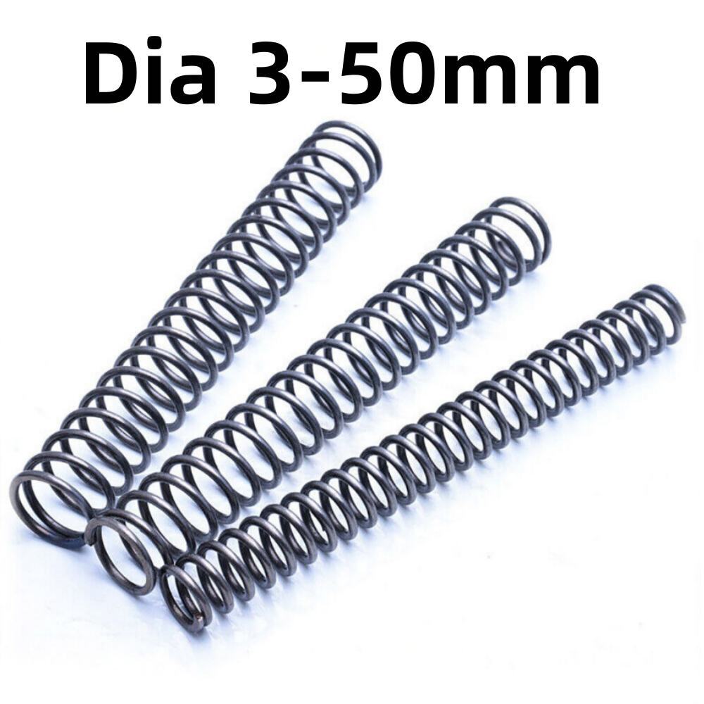 Black Spring Steel Compression Springs 0.3-6mm Wire Dia 3-50mm 305mm Length