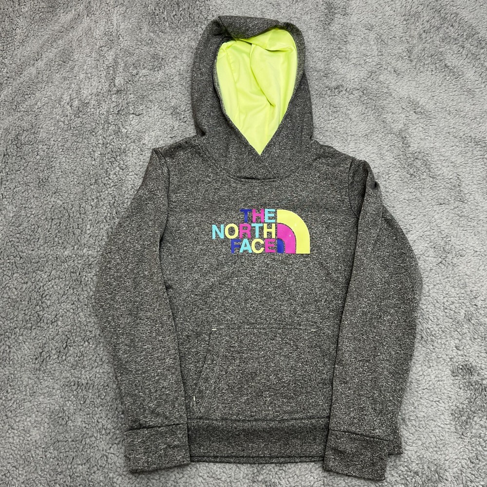 The North Face Women's Small Gray Rainbow Hooded Pullover Sweatshirt  