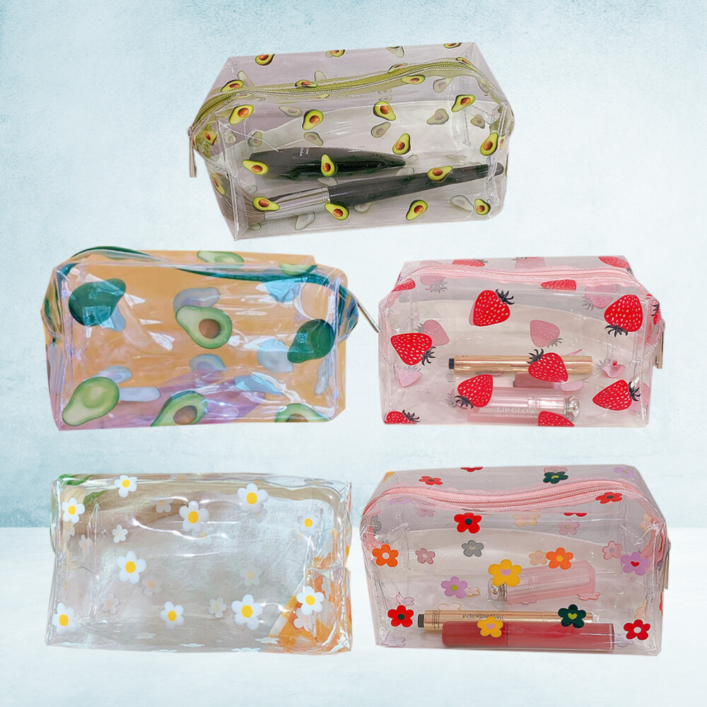 5 Pcs Clear Make up Bag Makeup Brush Holder Travel Toiletry