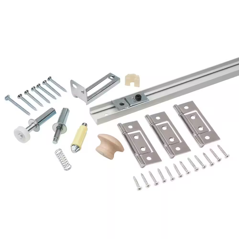 Everbilt 36-Inch Bi-Fold Closet Door Hardware Set with Galvanized Track