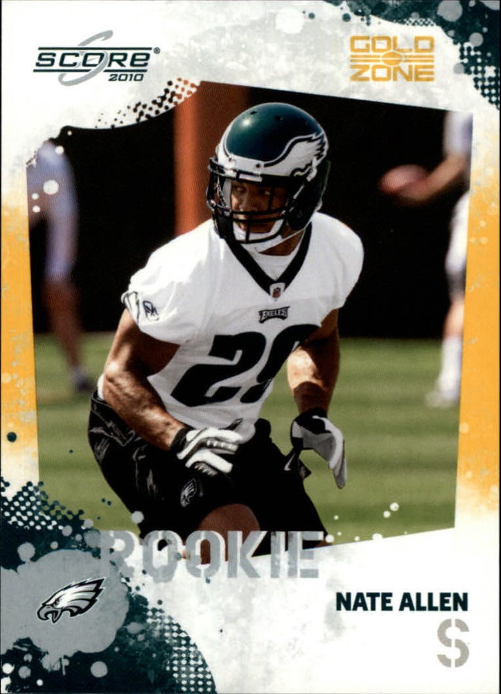 2010 Score Gold Zone Philadelphia Eagles Football Card #375 Nate Allen /299