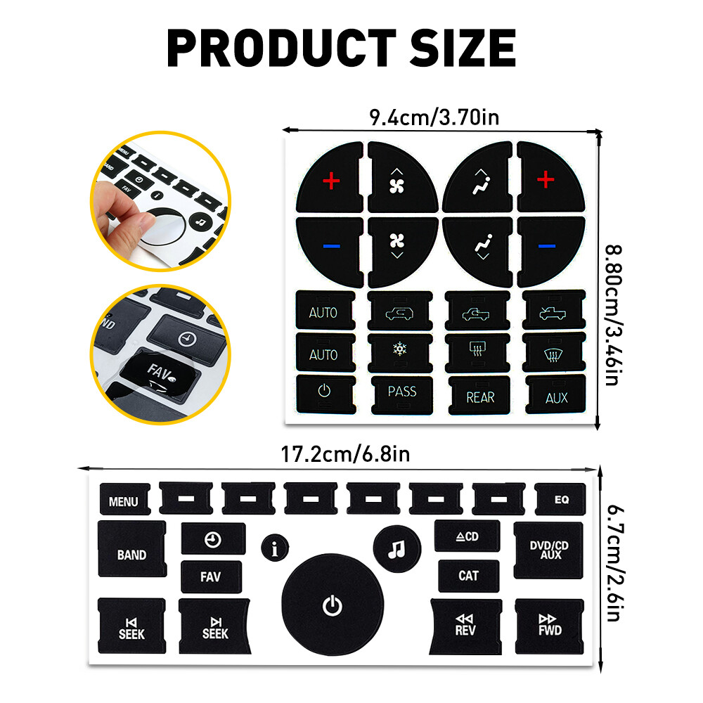 FIT Acadia/Sierra GMC 1500 HD 2500 Climate AC Control Button Repair Sticker M