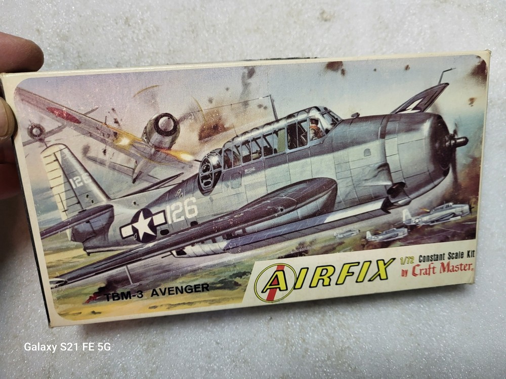 Airfix TBM-3 Avenger Airplane Model New in Open Box 1/72 #1301-70