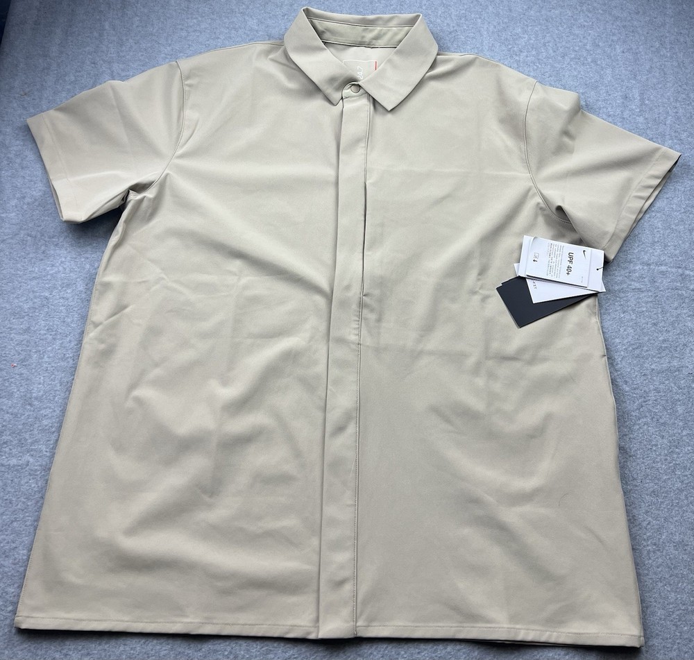 Nike 24.7 Perfect Stretch Dri-Fit Top Snap Button Shirt HQ6958-253 Men’s Size M