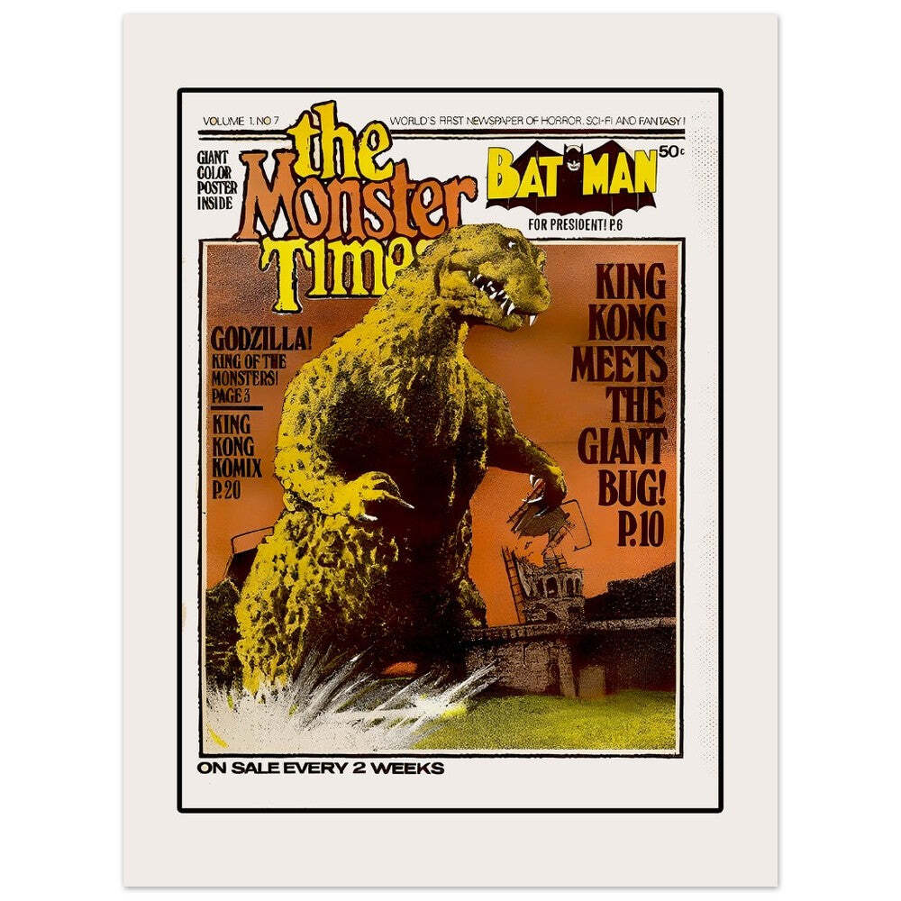 The Monster Times Magazine Godzilla Art Print Poster