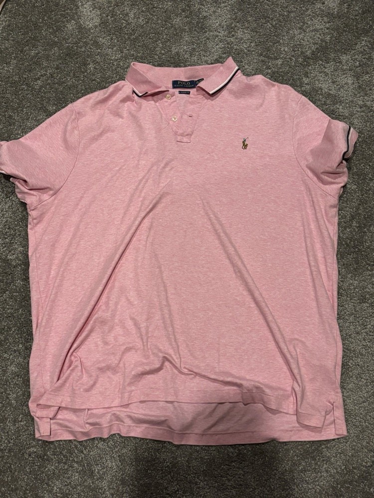Polo Ralph Lauren Pink Polo Shirt Mens XL Casual Short Sleeve 10994